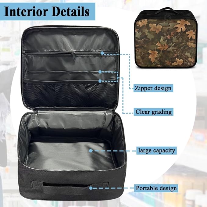 Rnyleeg Hunting Camo First Aid Bag Empty Large Portable First Aid Kit for Home Emergency Medical Kit for Business, Camping, Car, Office, Travel Medical Bag