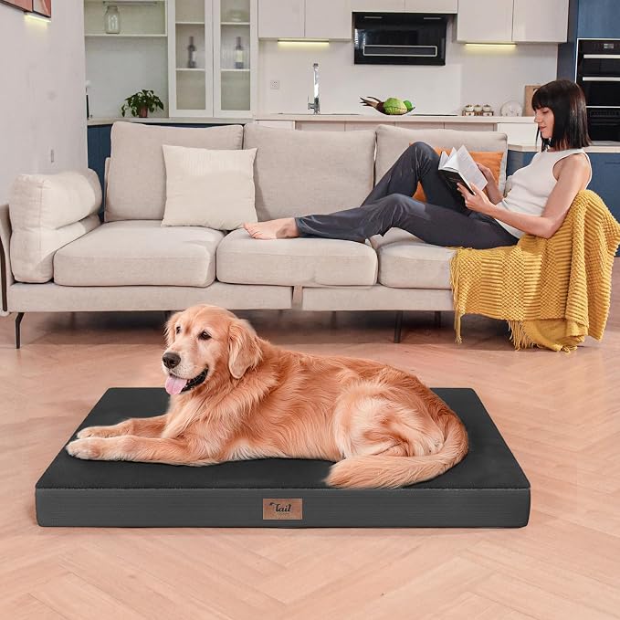 Orthopedic Waterproof Dog Bed for Small Dogs and Cats | Egg Crate Foam for Joint Support, Fits 30x19 Crates, TPU Waterproof Layer, Machine Washable 1680D Oxford Cover, Up to 30 lbs