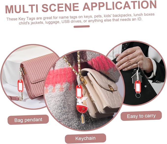 DOITOOL 2sets Multi-Functional Key Tag for Organization Key Identification Labels for Easy Luggage and Pet