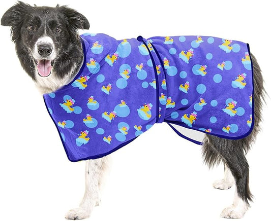 NACOCO Dog Bathrobe Towel Microfiber Pet Drying Robes Moisture Absorbing Towels Coat for Dog and Cat(Yellow Duck,L)