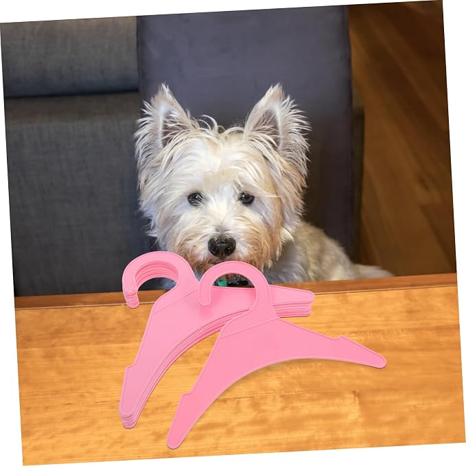 Toyvian 10pcs Small Pet Clothes Hangers Plastic Dog and Cat Apparel Organizers for Boys and Girls Clothing Space-Saving Design for Home and Pet Shop Use