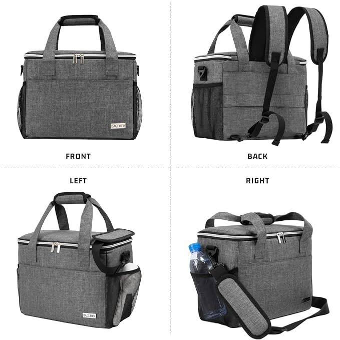 BAGLHER Dog Travel Bag Backpack Pet Supplies Backpack Pet Accessories Storage Bag 5-Piece Set With Shoulder Strap 2 Lined Pet Food Containers 4 Foldable Feeding Bowls Essential Kit for Pet travel