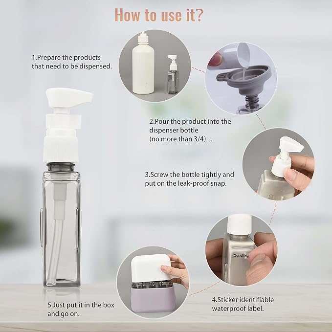 Bpluma Travel Bottles, Leak Proof Containers For Toiletries TSA Approved Airplane Accessories Kits For Liquid With Labels | For Toiletries TSA Approved Airplane Accessories Kits For Liquid With Labels