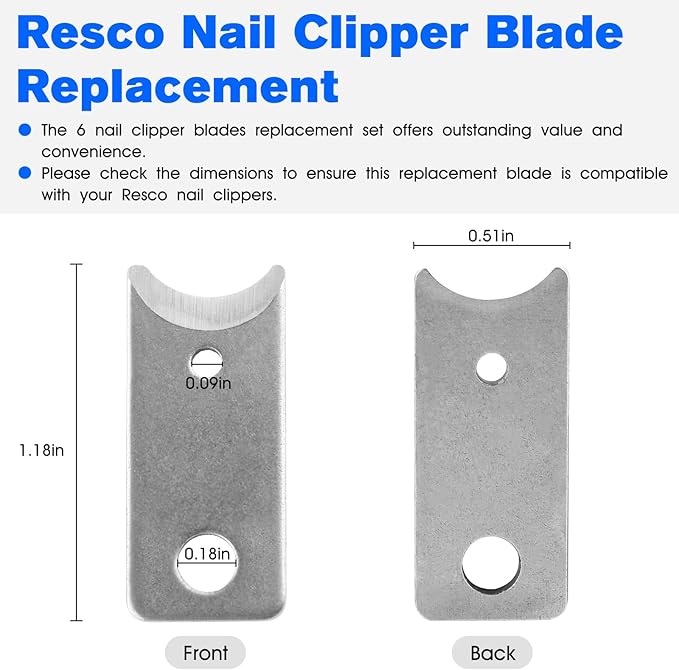 JIOTAR 6 Pet Nail Clipper Blade Replacement Parts for Resco Guillotine Trimmers, Pets Dogs Guillotine Nail Trimmer Blades -6 Pack
