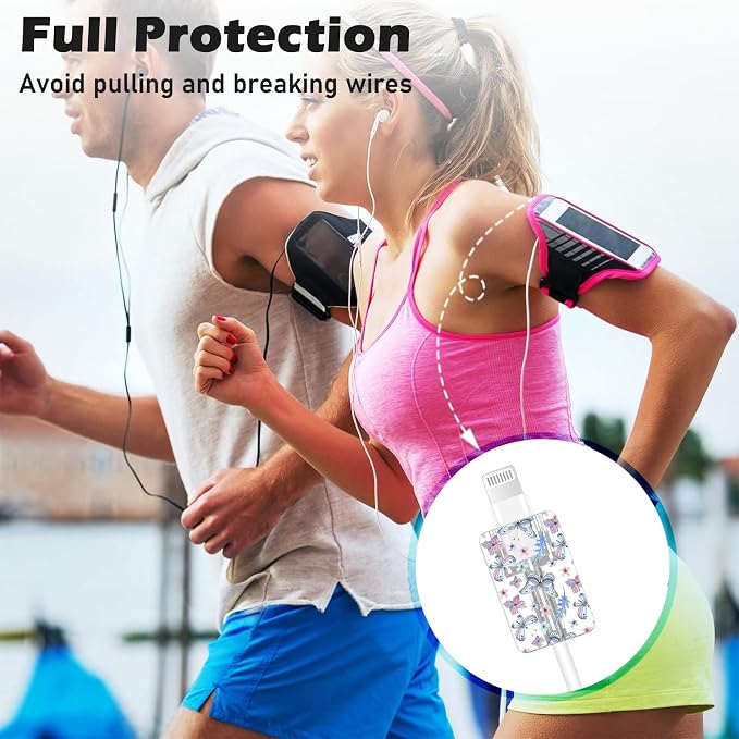 Cute Cable Protector for iPhone Apple Charger,Pretty Violet Blue Butterfly Design,Data Cable USB Case Cord Saver Phone Charger Protector for iPhone 11 12 13 14 Pro Max XS XR X 7 8 Plus