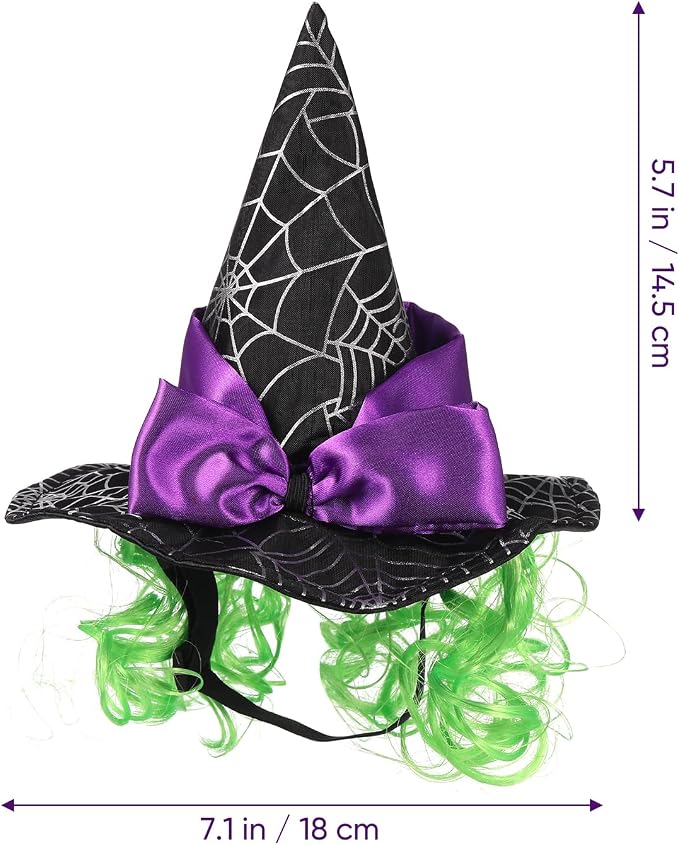 Abaodam Pet Witch Hat for Cats Dogs Puppies Halloween Star Hat Lightweight Cosplay Party Accessory for Holiday Costume
