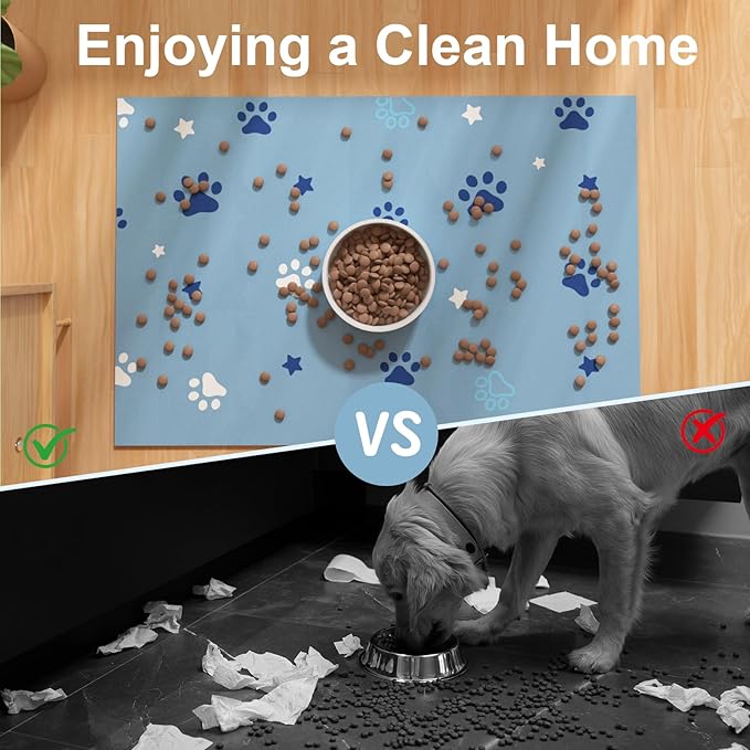 Pet Feeding Mats 16"x24"- Absorbent Dog Mat for Food and Water, Large Pet Food Mat, Rubber Mat for Dog Bowls, Pet Food Mats for Floor, Mat for Cat Food and Water Bowls