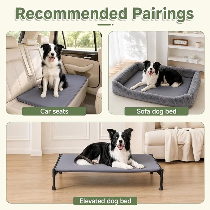 Outdoor XXL Dog Crate Pad Bed, Reversible Waterproof Wipeable Mat, 47x29 | Wipeable Kennel Mat Pet Sleeping for Large Dogs, Waterproof, Outdoor, Anti-Slip, Suit for Travel, Trunk, Kennel, Dark Grey