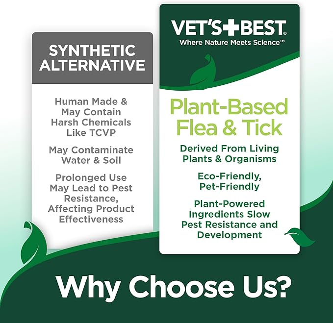 Vet’s Best Natural Flea and Tick Wipes for Dogs, Plant-Based Wipes for Flea and Tick Prevention Certified Essential Oils, Pest Control for Kennels and Home Use, Made in USA, 50 Count