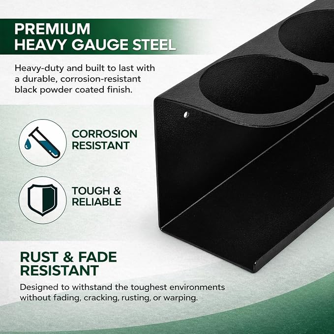 2 Pack Wall-Mounted Spray Bottle Holder, Heavy-Duty Steel Black Aerosol Can Storage Rack with 10 Holes, Spray Paint Can Organizer for Garage, Shop, Home, Tool Trailer & Service Truck