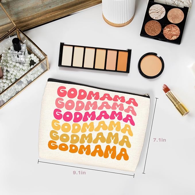 Godmother Gift Godmother Proposal Gift Cosmetic Bag Makeup Bag New Mom Gift | Best Mom Gifts Travel Toiletry Bags Appreciate Grandma Mothers Day Christmas Birthday Gifts for Women Female