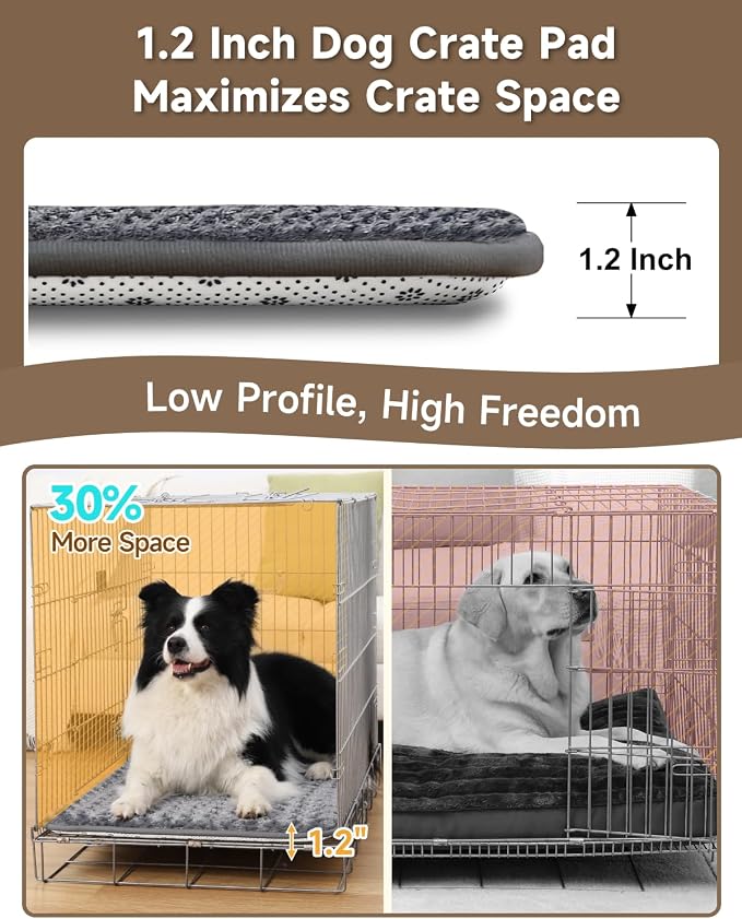 XXXL Dog Bed for Crate Pad, High Resilience Foam Mat Bed, 53x36,Dark Grey | Kennel Mat Bed for Extra Large Dogs, Supportive, Non-slip Bottom, Lightweight & Portable, Washable, Suit for Travel, Trunk