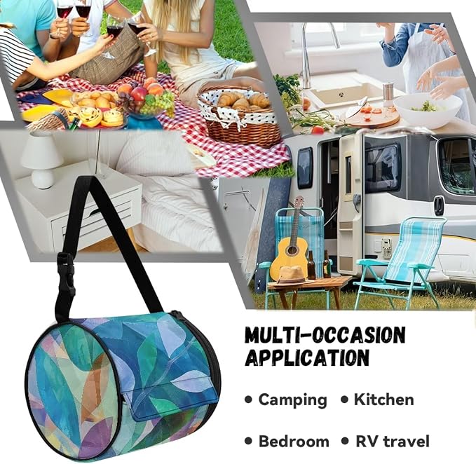 Hanging Bathroom Toilet Paper Tissue Holder Wall Mounted Tissue Towel Roll Holder with Adjustable Strap Easy Installation,Artistic Crystal Leaves