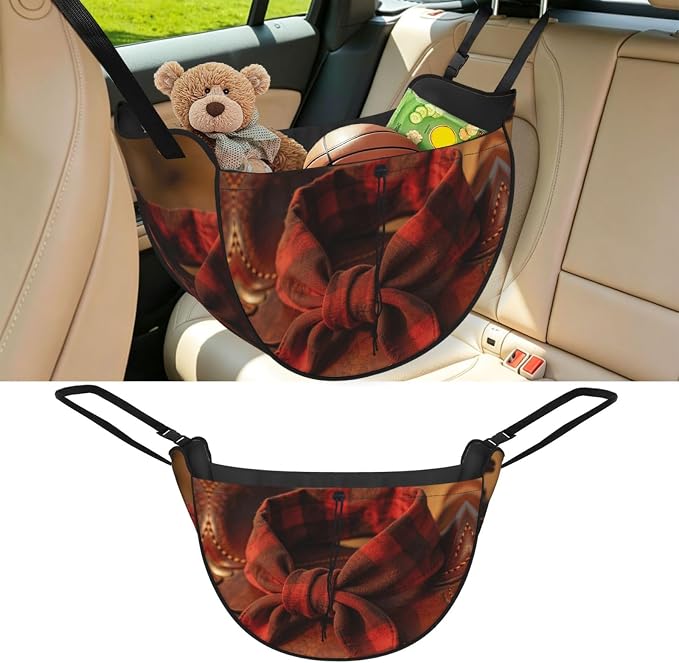 Bandana Knot Shape Car Seat Organizer-Backseat Storage Bag for Travel | Waterproof Durable. Holds Snacks Gear Essentials. Fits Most Cars.