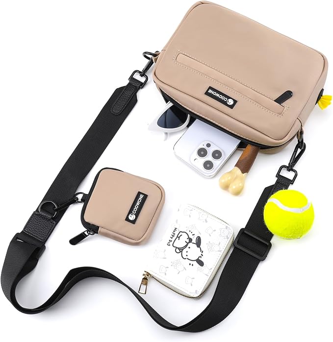 Dog Treat Pouch with Removable Small Pet Training Treat Pouches, Built-in Poop Bag Dispenser, Adjustable Shoulder Strap Cross Body Dog Walking Bag (Coffee)