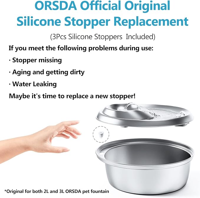 ORSDA Cat Water Fountain Parts Silicone Stopper Replacement for ORSDA All Pet Fountains D30 / D60 / D36 / D66