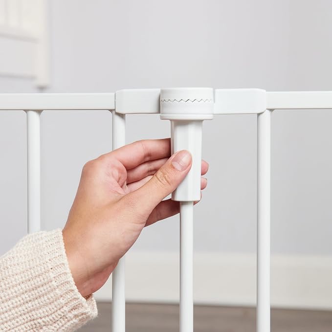 Regalo Safety 51.5"-144" Metal 2-in-1 Super Wide Baby Gate & Play Yard | Adjustable Playpen, For Doorways & Open Spaces, For Babies, Toddlers & Pets, White, Tested & Trusted for 30 Years