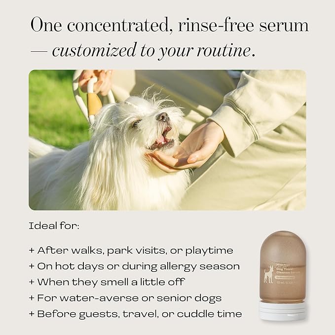 Dog Concentrated Waterless Rinse-Free Shampoo & Conditioner – DIY Dry Shampoo Spray or Towel Cleanse for Dogs - Sensitive Skin, Stress & Itch Relief – 98.65% Naturally Derived - 8x10ml