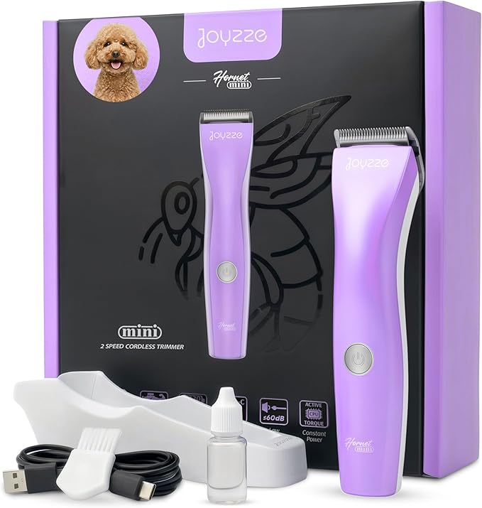 Hornet Mini Purple - Compact and Portable Pet Trimming Dog Clippers with Sharp Blades for Precise Trims, Ideal for Grooming on-the-go
