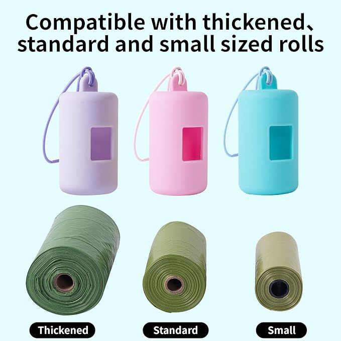 3Pack Dog Poop Bag Holder for Leash,Integrated Molding Soft Plastic Pet Waste Bag Dispenser with Elastic Loop Protable Doggie Poop Bag Dispensers