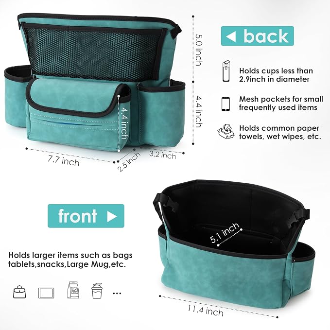 Leather Car Seat Organizer for Handbag/Purse – Fits Between Front Seats, Holds Wallet, Phone & Essentials. (Modle A/Blue)