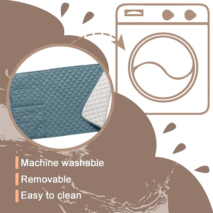 Water-Resistant Sofa Armrest and Headrest Covers with Side Pocket | Keep remotes close quilted polyester helps guard against wear, pet scratches, and kids' messes silicone backing adds grip