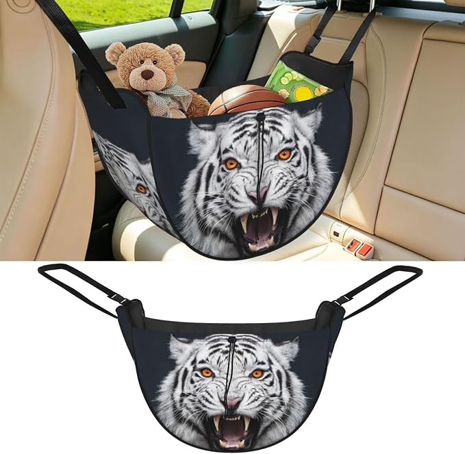 Tiger Roar Car Seat Organizer-Backseat Storage Bag for Travel | Waterproof Durable. Holds Snacks Gear Essentials. Fits Most Cars.