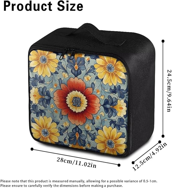 Emergency Kit Bag First Aid Cross Symbol Empty First Aid Bag for Workplace Church and Home Preparedness Built with Abrasion-Resistant Fabric Floral