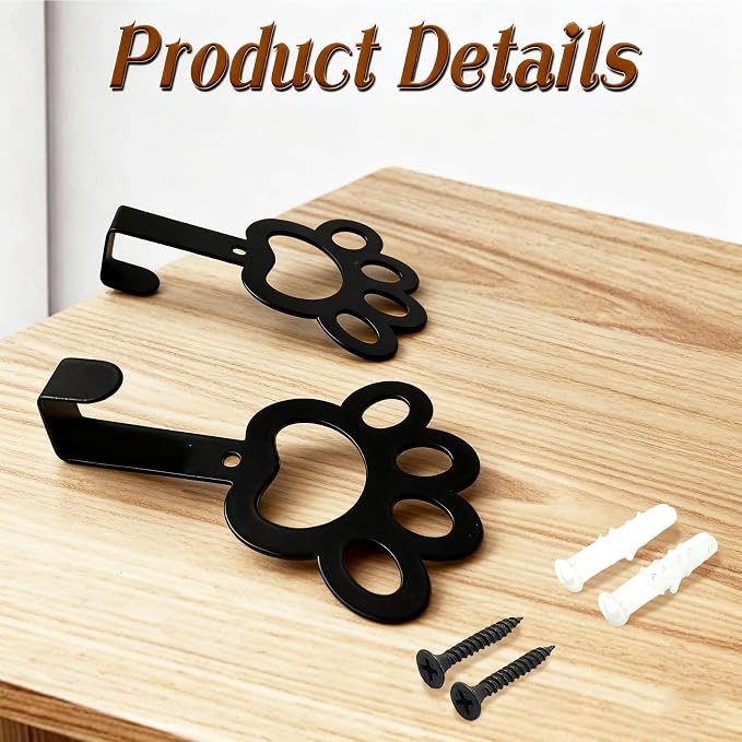 4Pcs Dog Hooks for Wall, Cute Paw Key Hook Wall Mount, Organizer Hook, Pet Hook, Great Gift for Dog Lovers, for Entryway Hallway Kitche Office Bedroom, Living Room