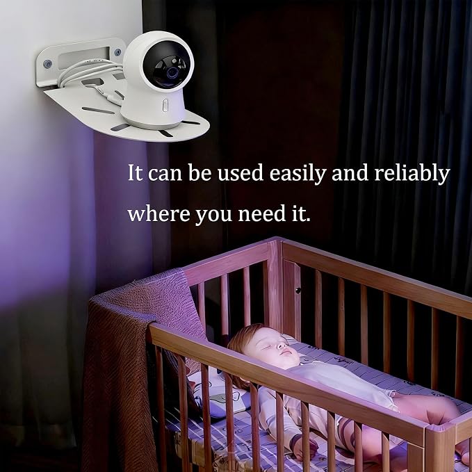 2 Pack Floating Shelves for Wall Mount Holder for Flower Pot, Security Camera for Baby Monitor, Dog Detection, for Bathroom, Bedroom, Living Room, Kitchen, Decor Power Cord Management Space-Saving