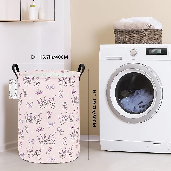 Castle Storage Bin Foldable Nursery Basket | Foldable with Waterproof PE Coating Organizer Bin for Kids Boys and Girls,Office,Bedroom,Clothes
