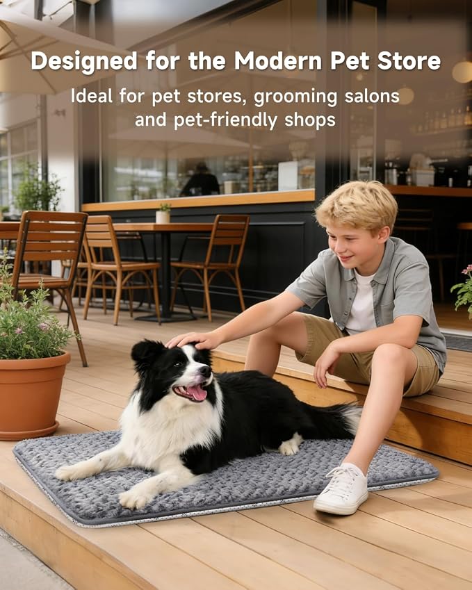 Dog Bed for Crate Pad, High Resilience Foam Crate Mat Bed, 35x22, Dark Grey | Kennel Mat Bed for Medium Large Dogs, Supportive, Non-slip Bottom, Lightweight & Portable, Washable, Suit for Travel, Trunk