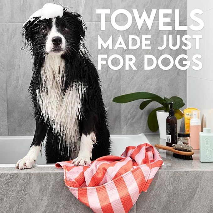 Dock & Bay Customized Pet Towel - Super Absorbent & Quick Drying Dog Towels with Bag - 100% Recycled - Pups with Pride - Large