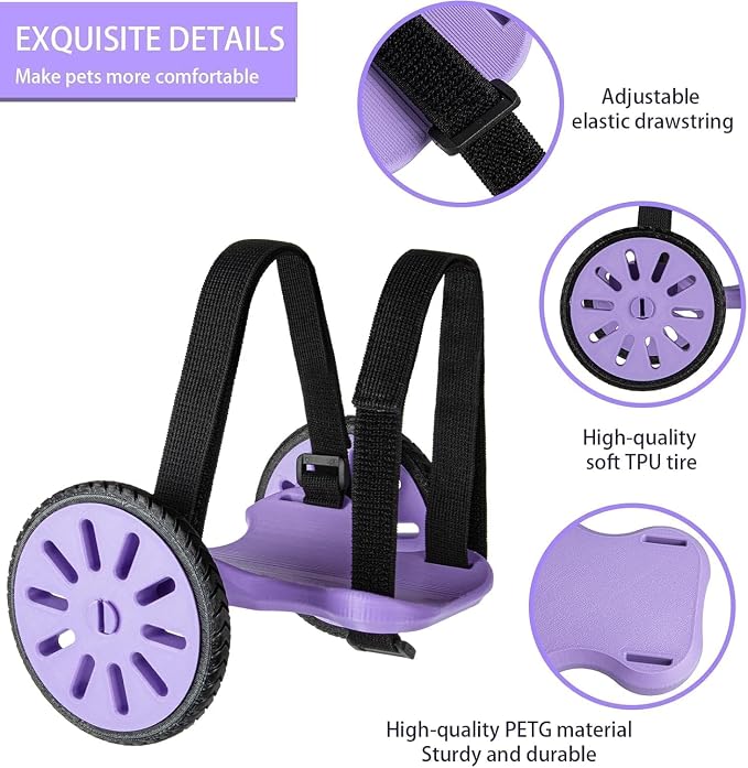 Adjustable Pet Wheelchair for Back Legs, Lightweight Rabbit Wheelchair for Hind Leg Support, Small Animal Mobility Cart for Bunny and Guinea Pig, Compatible with Mini Breeds (Rabbits, Guinea Pigs)