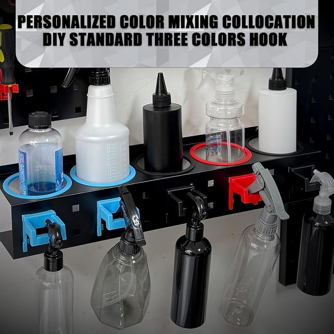 Spray Bottle Holder Rack Spray Can Organizer Storage Wall Mount 21” | Metal Workshop Kitchen Warehouse Garage Organization