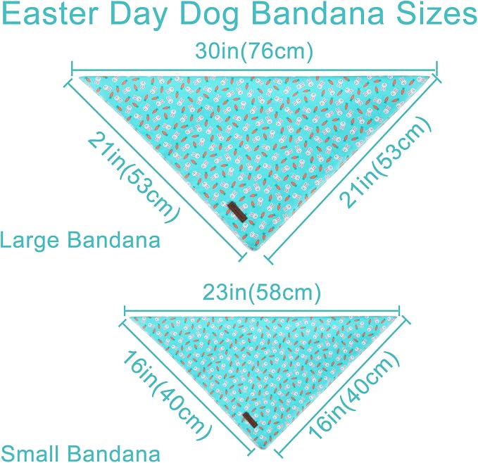 Easter Dog Bandana, Easter Triangle Bid Scarf for Small Medium Dog, Cotton Pet Kerchief for Girl Boy Dogs or Cats, Cute Carrot & Rabbit Dog Bandana, Comfortable Easter Dog Bandana