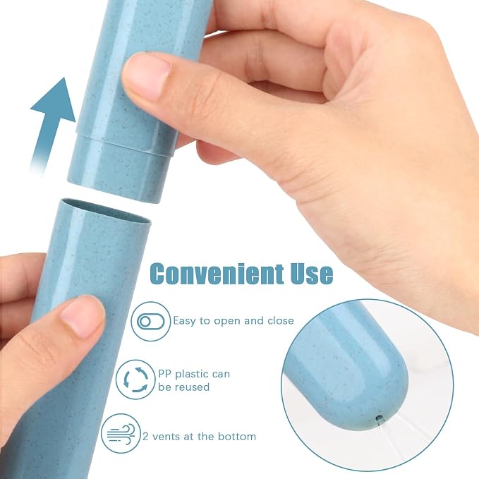 Hooqict 4 Pack Toothbrush Cases Travel Toothbrush Holder Portable Toothbrush Container Case Plastic Toothbrush Carrier Cover Case Toothbrush Protector for Traveling, Bathroom, School, Home, Camping