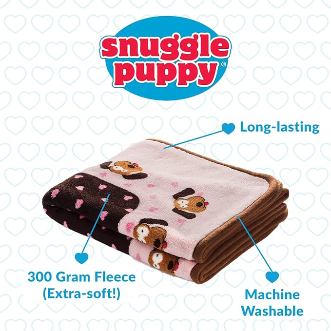 Snuggle Puppy Fleece Blanket for Dogs, Machine Washable, 48 x 30 in