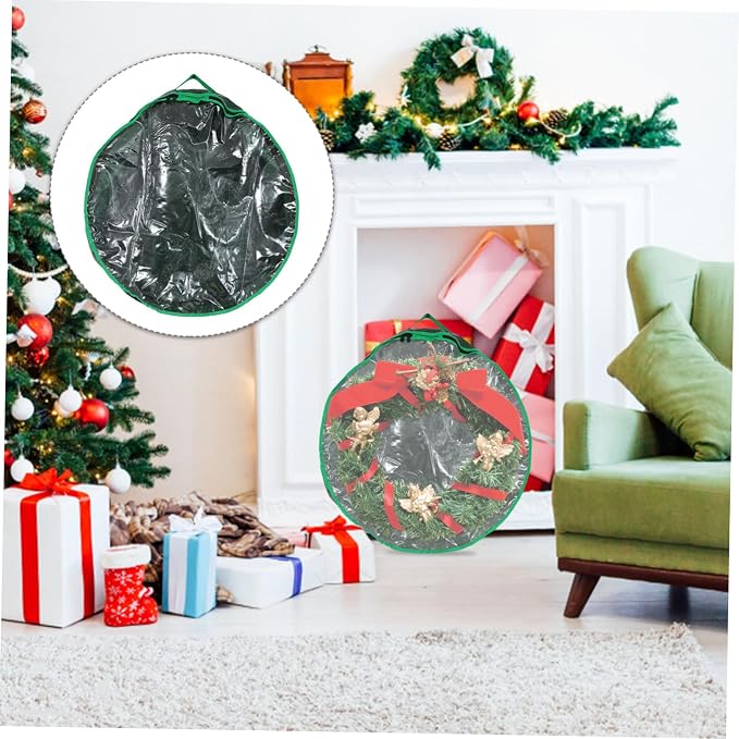 KOMBIUDA 1pc Christmas Wreath Storage Bag Window Container for Holiday Decoration and Non-deforming Design for Storing Festive Wreaths