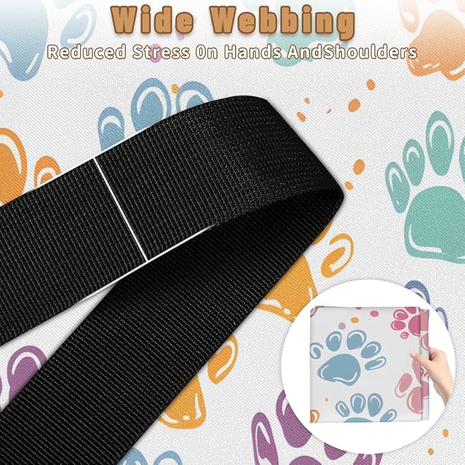 Cute Colorful Cat Paws Large Storage Bags, Fabric Bed Storage Containers, Foldable Closet Organizers for Blanket, Clothing, Comforter, Bedding, Pet Animals