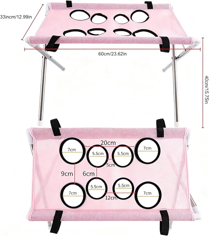Foldable Dog Grooming Table, Pet Hammock with Stand for Small Dogs & Cats