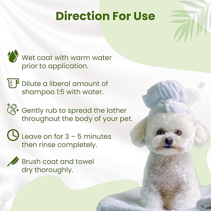 Bio PetActive Herbal Guard Dog Shampoo | pH Balanced Pet Shampoo for Healthy Skin and Coat | Itch Relief with Herbal Oils and Sensitive Paraben Free Formula | 8.45 oz