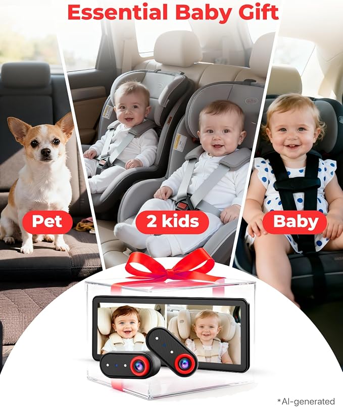 LUCKVIEW BM5PRO Dual Baby Car Camera, Blue 7.2" 1080P Monitor
