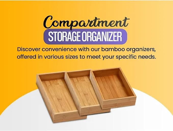 YBM HOME Pack of 12 Kitchen Drawer Organizer Storage Box Made of Bamboo, 6x6x2 Inch 324