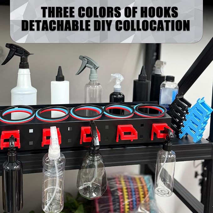 Spray Bottle Holder Rack Spray Can Organizer Storage Wall Mount 21” | Metal Workshop Kitchen Warehouse Garage Organization