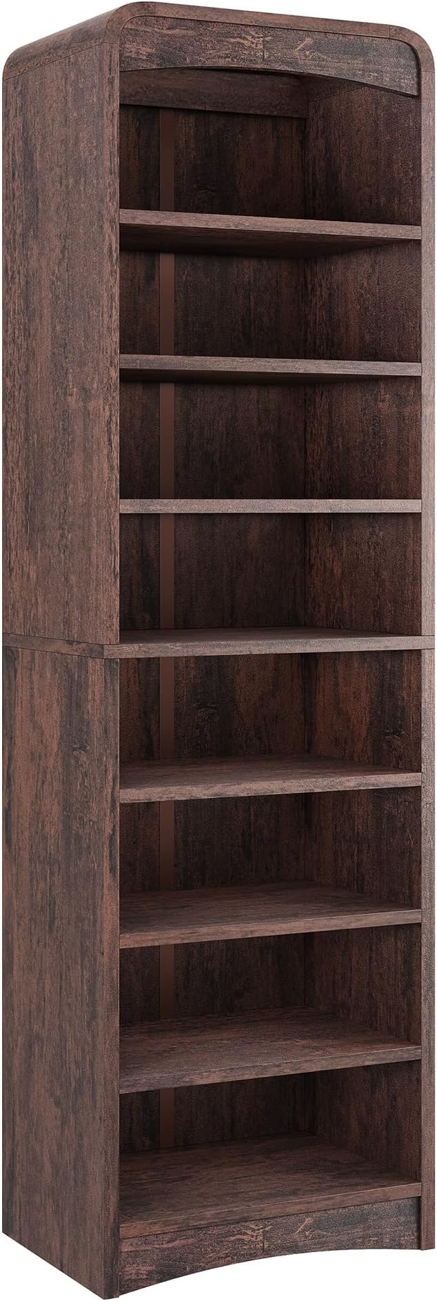 67.6” Tall Shoe Cabinet 8-Tier with Adjustable Shelves, Espresso | Freestanding Shoes Organizer Cabinet for Entryway, Hallway, Living Room