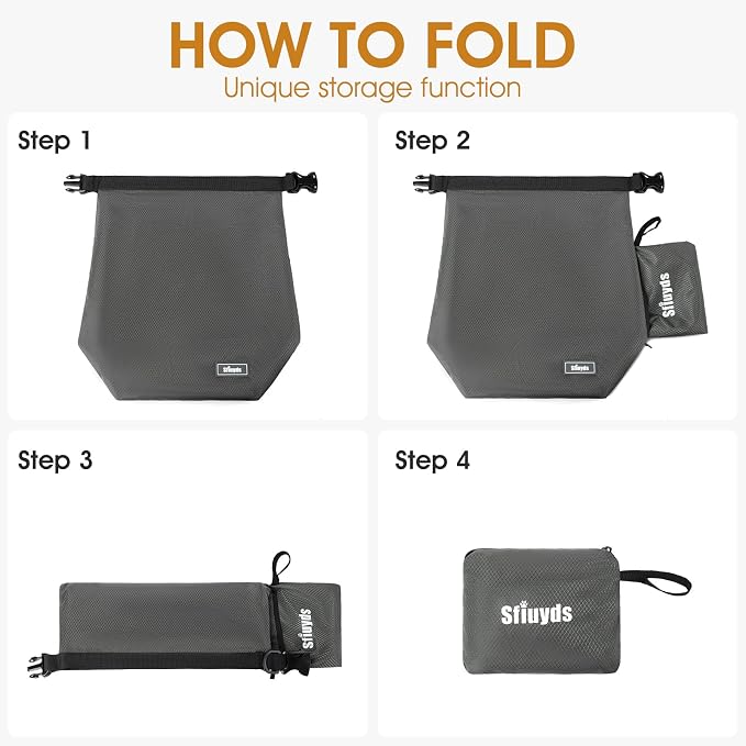 Travel Dog Food Container Pet Food Storage Bag Containers 2PCS Collapsible Travel Dog Bowls Waterproof Camping Storage Essentials Kibble Carrier 20L Easy to Clean (Grey, Small)