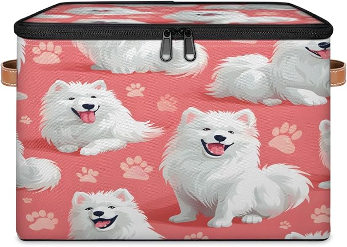 Dogs Storage Box with Zipper Lid