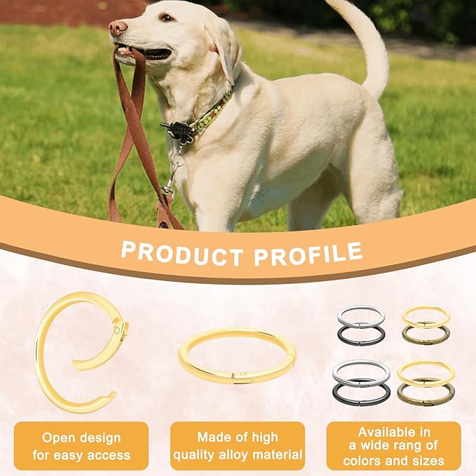 CooBigo 10Pack 1-1/2"" Large Round Carabiner Clips, Metal Spring O Rings for Organizer Key Rings, Paracord Keychain Lanyard, Pet Chains, Purse Hardware, Key Snap Hooks DIY Accessory (Bronze)