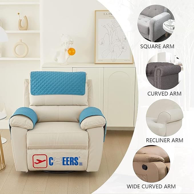 XMAYODS 3 Pcs Recliner Covers Sherpa Arm Covers for Recliner Chair with Storage Pockets Headrest Cover for Recliner Chair Armchair Slipcovers for Sofa Recliner Protector (Color : #10)